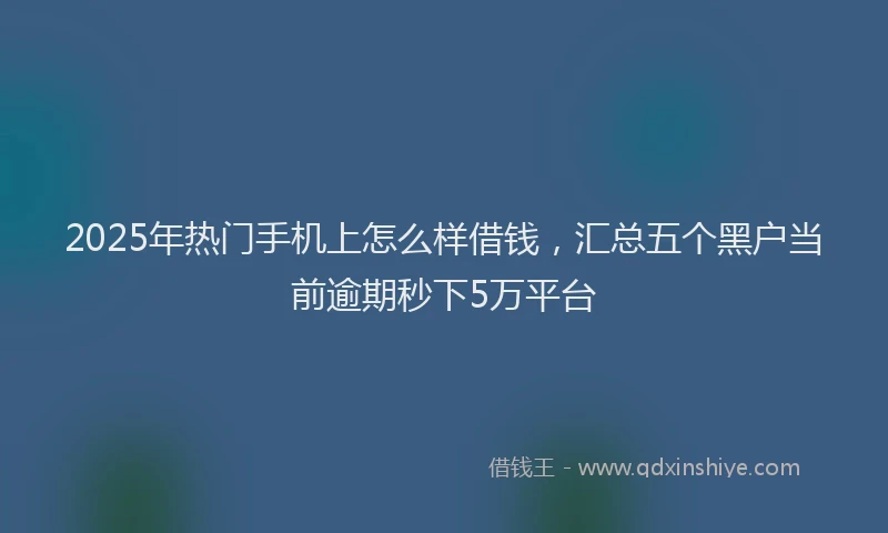 2025年热门手机上怎么样借钱，汇总五个黑户当前逾期秒下5万平台
