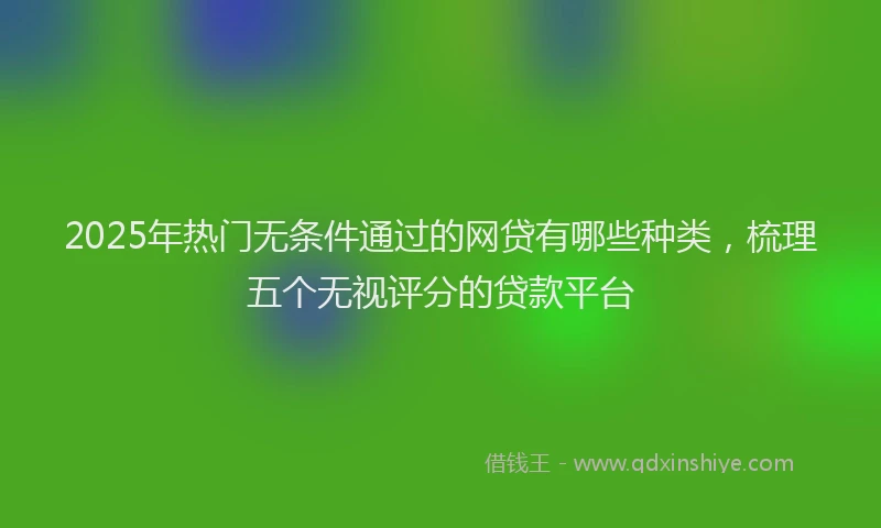 2025年热门无条件通过的网贷有哪些种类，梳理五个无视评分的贷款平台