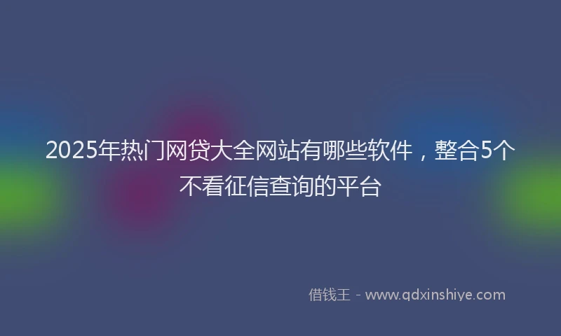 2025年热门网贷大全网站有哪些软件，整合5个不看征信查询的平台
