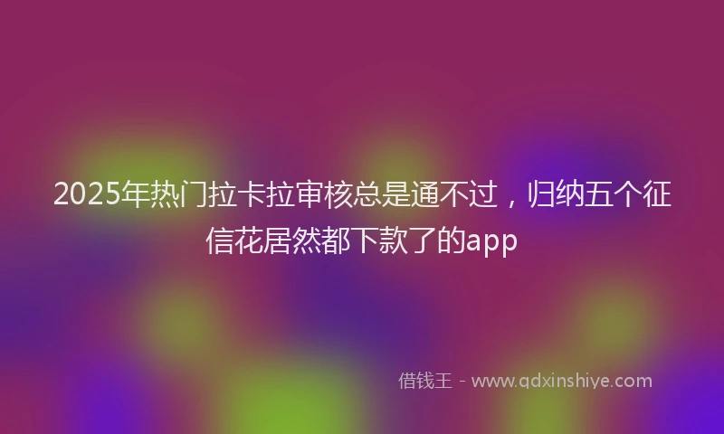 2025年热门拉卡拉审核总是通不过，归纳五个征信花居然都下款了的app