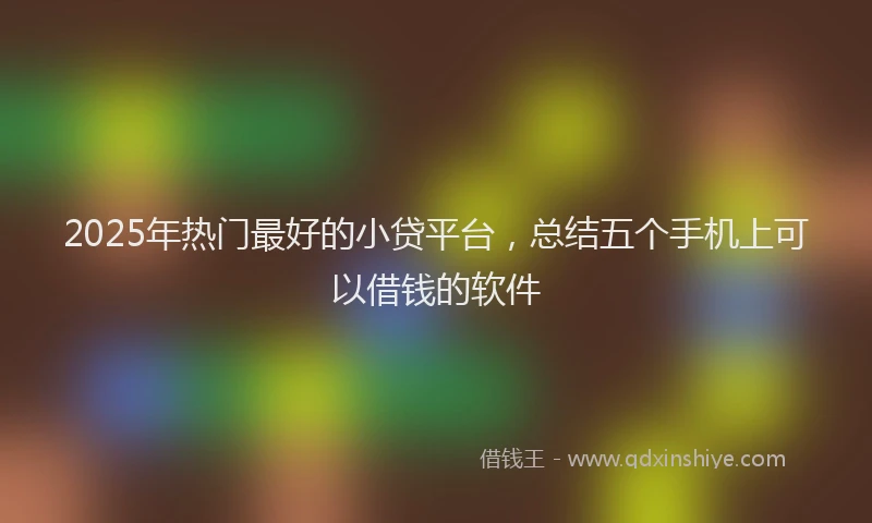 2025年热门最好的小贷平台，总结五个手机上可以借钱的软件