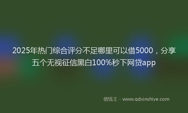 2025年热门综合评分不足哪里可以借5000，分享五个无视征信黑白100%秒下网贷app