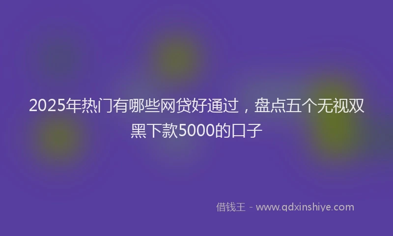2025年热门有哪些网贷好通过，盘点五个无视双黑下款5000的口子
