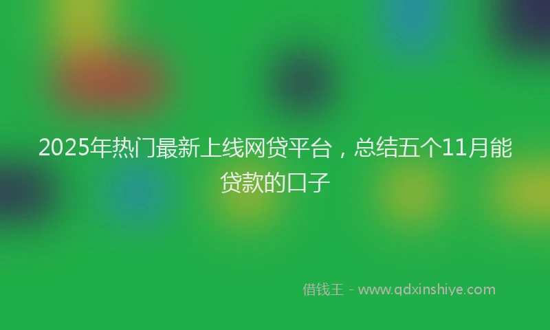 2025年热门最新上线网贷平台，总结五个11月能贷款的口子