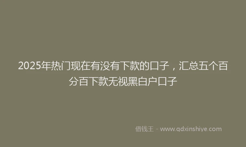 2025年热门现在有没有下款的口子，汇总五个百分百下款无视黑白户口子