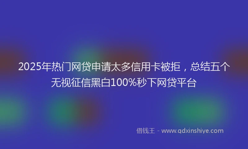2025年热门网贷申请太多信用卡被拒，总结五个无视征信黑白100%秒下网贷平台