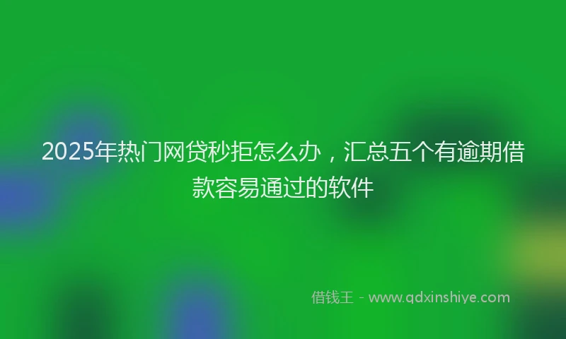 2025年热门网贷秒拒怎么办，汇总五个有逾期借款容易通过的软件