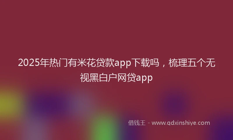 2025年热门有米花贷款app下载吗，梳理五个无视黑白户网贷app
