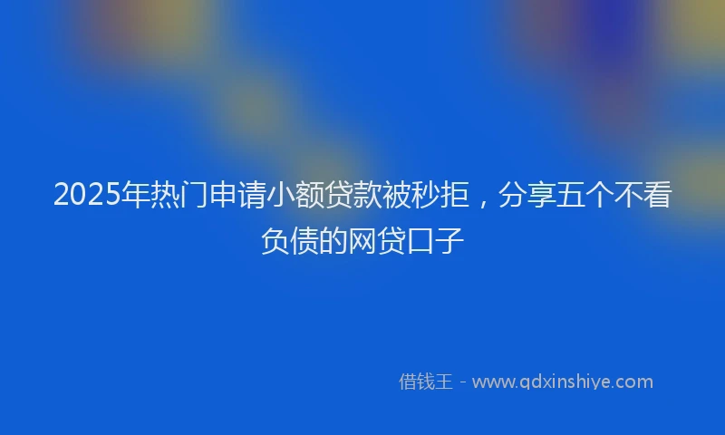 2025年热门申请小额贷款被秒拒，分享五个不看负债的网贷口子