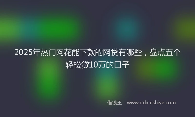 2025年热门网花能下款的网贷有哪些，盘点五个轻松贷10万的口子