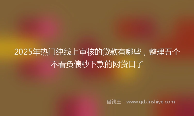 2025年热门纯线上审核的贷款有哪些，整理五个不看负债秒下款的网贷口子