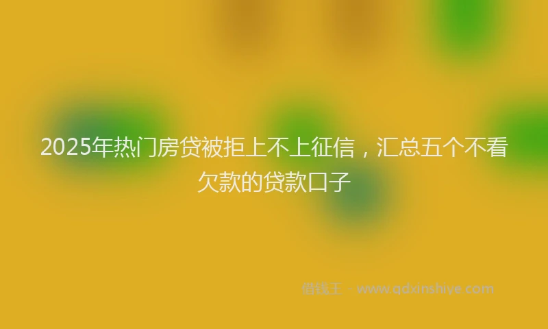 2025年热门房贷被拒上不上征信，汇总五个不看欠款的贷款口子