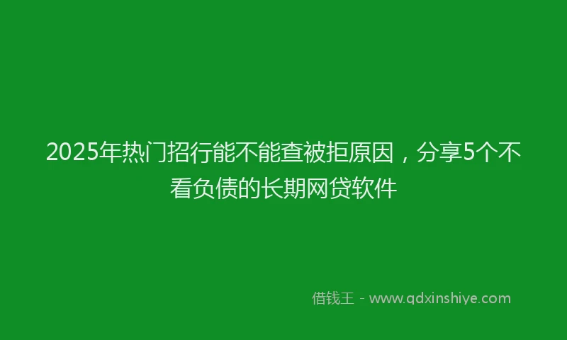 2025年热门招行能不能查被拒原因，分享5个不看负债的长期网贷软件