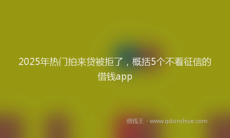 2025年热门拍来贷被拒了，概括5个不看征信的借钱app