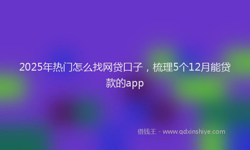 2025年热门怎么找网贷口子，梳理5个12月能贷款的app