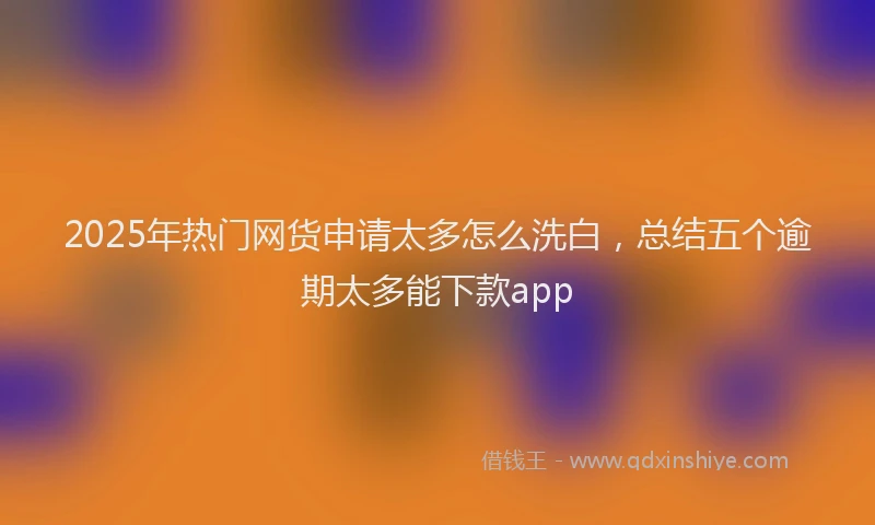 2025年热门网货申请太多怎么洗白，总结五个逾期太多能下款app