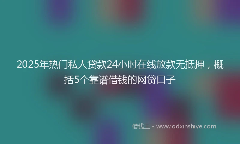 2025年热门私人贷款24小时在线放款无抵押，概括5个靠谱借钱的网贷口子