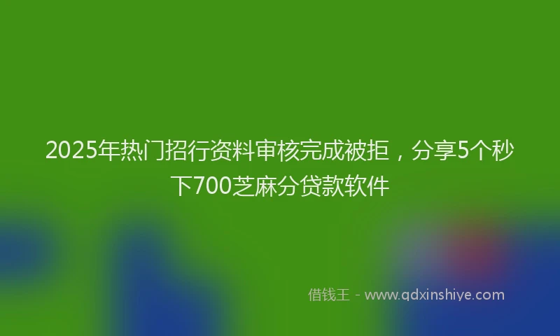 2025年热门招行资料审核完成被拒，分享5个秒下700芝麻分贷款软件