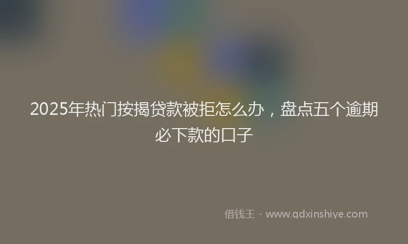 2025年热门按揭贷款被拒怎么办，盘点五个逾期必下款的口子
