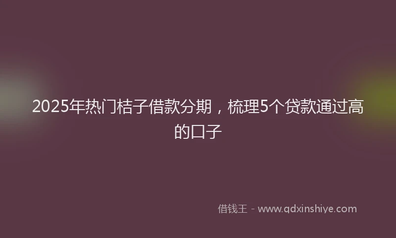 2025年热门桔子借款分期，梳理5个贷款通过高的口子