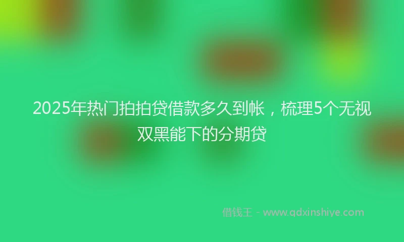 2025年热门拍拍贷借款多久到帐，梳理5个无视双黑能下的分期贷
