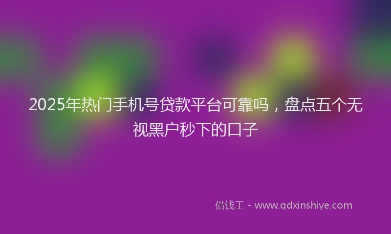 2025年热门手机号贷款平台可靠吗，盘点五个无视黑户秒下的口子