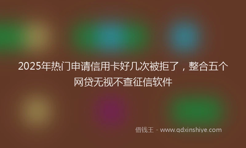 2025年热门申请信用卡好几次被拒了，整合五个网贷无视不查征信软件