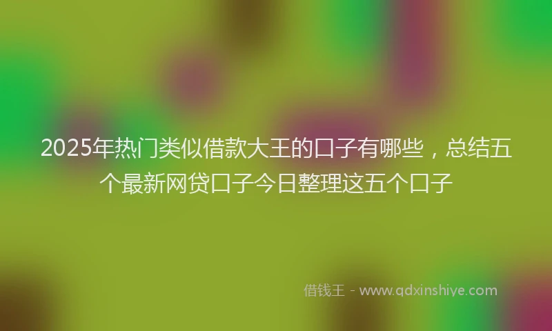 2025年热门类似借款大王的口子有哪些，总结五个最新网贷口子今日整理这五个口子