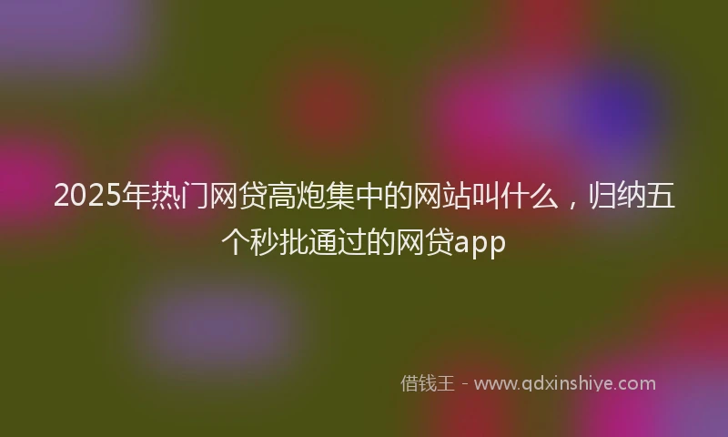 2025年热门网贷高炮集中的网站叫什么，归纳五个秒批通过的网贷app
