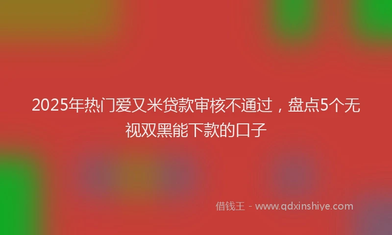 2025年热门爱又米贷款审核不通过，盘点5个无视双黑能下款的口子