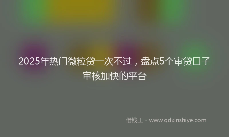 2025年热门微粒贷一次不过，盘点5个审贷口子审核加快的平台