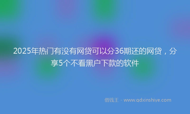 2025年热门有没有网贷可以分36期还的网贷，分享5个不看黑户下款的软件