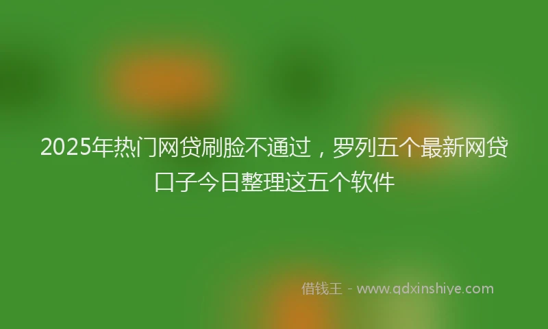 2025年热门网贷刷脸不通过，罗列五个最新网贷口子今日整理这五个软件