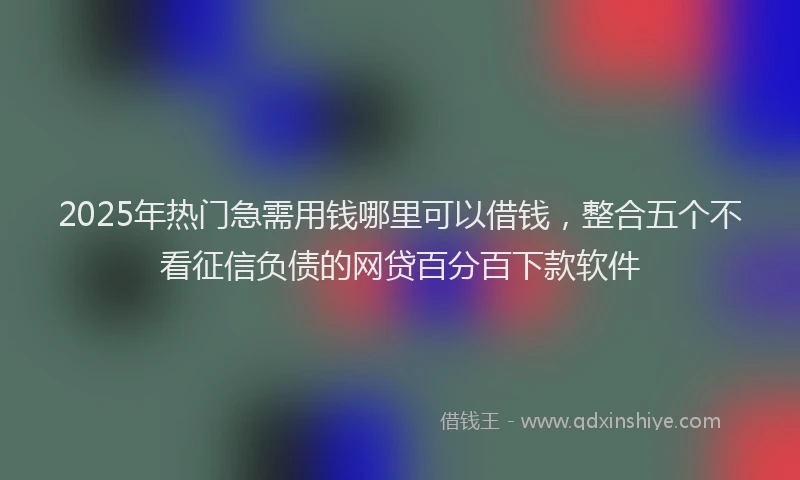 2025年热门急需用钱哪里可以借钱，整合五个不看征信负债的网贷百分百下款软件