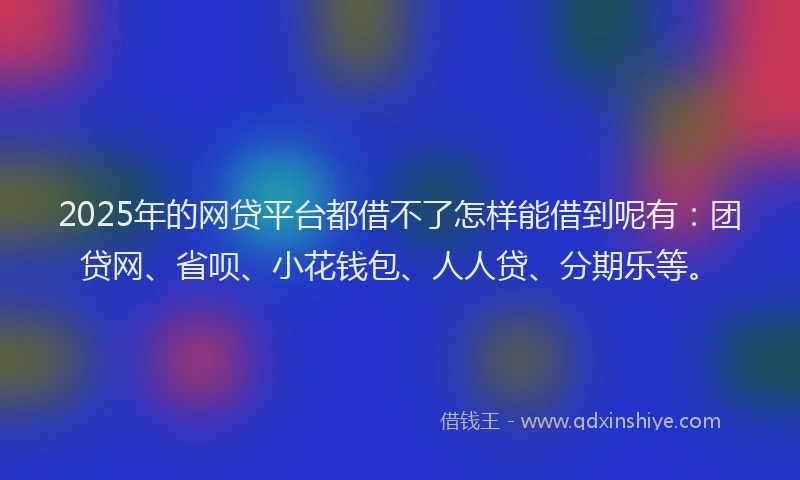 2025年的网贷平台都借不了怎样能借到呢有：团贷网、省呗、小花钱包、人人贷、分期乐等。