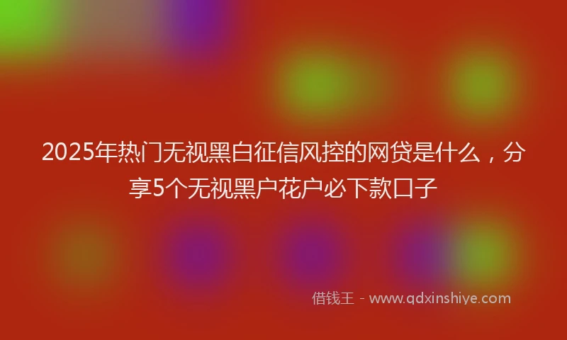 2025年热门无视黑白征信风控的网贷是什么，分享5个无视黑户花户必下款口子
