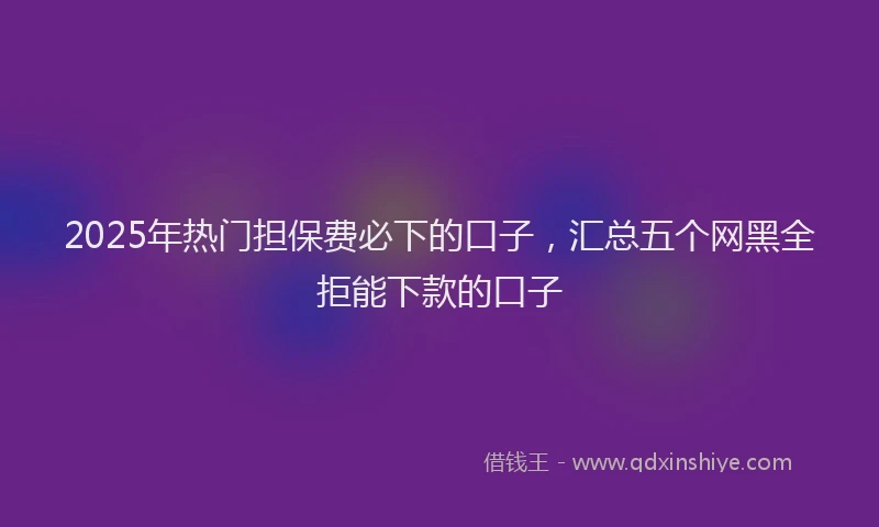 2025年热门担保费必下的口子，汇总五个网黑全拒能下款的口子