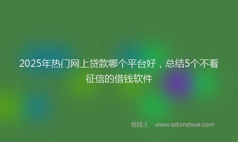 2025年热门网上贷款哪个平台好，总结5个不看征信的借钱软件