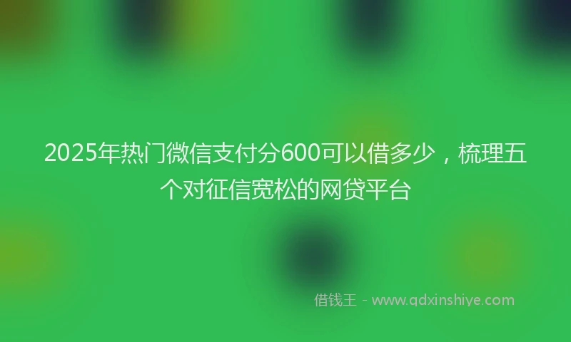 2025年热门微信支付分600可以借多少，梳理五个对征信宽松的网贷平台