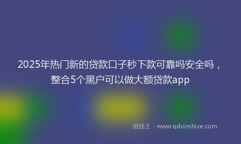 2025年热门新的贷款口子秒下款可靠吗安全吗，整合5个黑户可以做大额贷款app