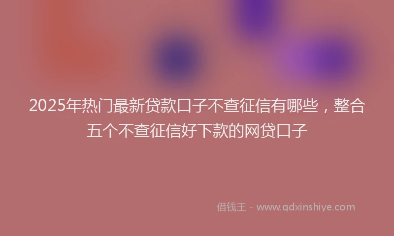 2025年热门最新贷款口子不查征信有哪些，整合五个不查征信好下款的网贷口子