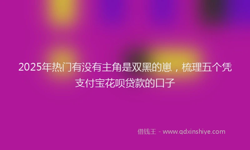 2025年热门有没有主角是双黑的崽，梳理五个凭支付宝花呗贷款的口子