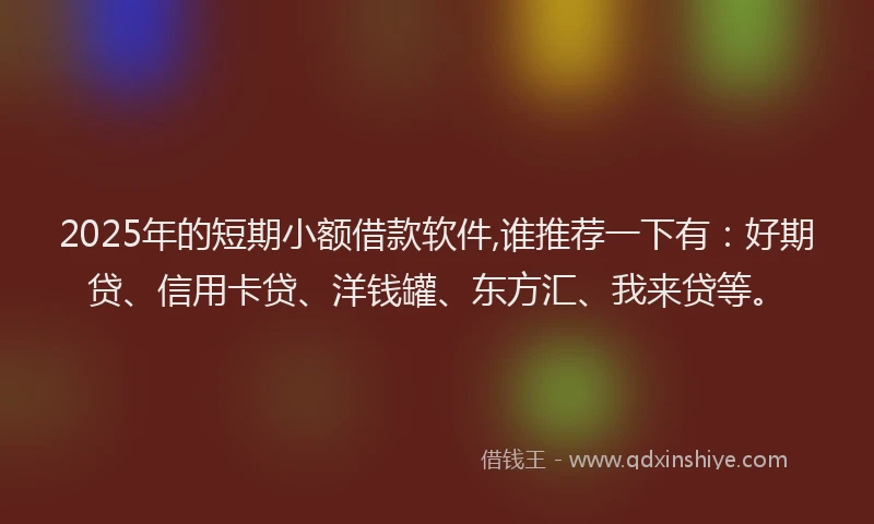 2025年的短期小额借款软件,谁推荐一下有：好期贷、信用卡贷、洋钱罐、东方汇、我来贷等。