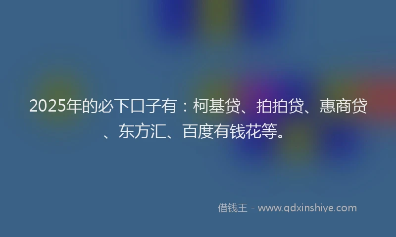 2025年的必下口子有：柯基贷、拍拍贷、惠商贷、东方汇、百度有钱花等。