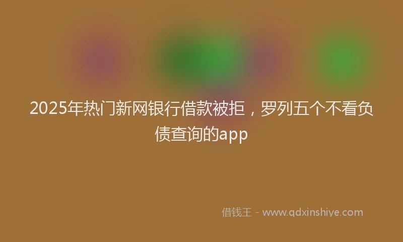 2025年热门新网银行借款被拒，罗列五个不看负债查询的app