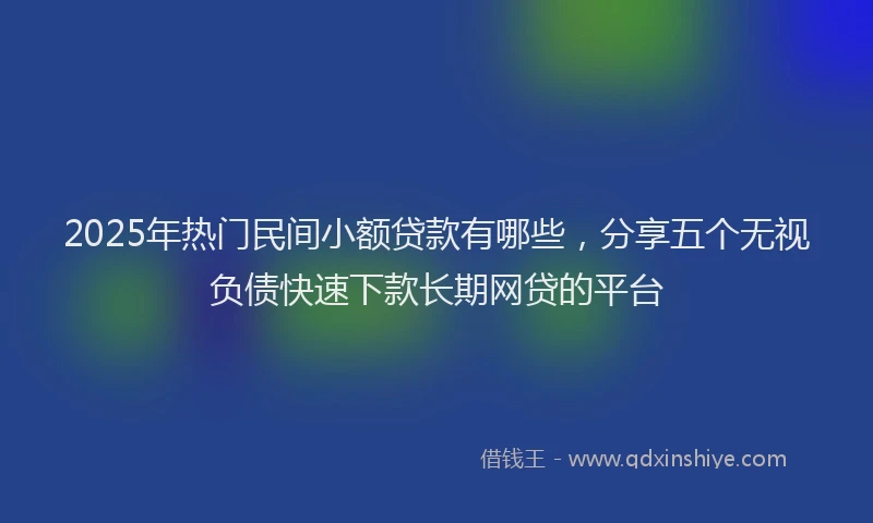 2025年热门民间小额贷款有哪些，分享五个无视负债快速下款长期网贷的平台
