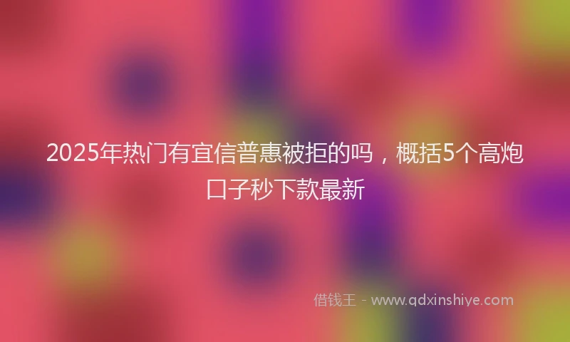 2025年热门有宜信普惠被拒的吗，概括5个高炮口子秒下款最新