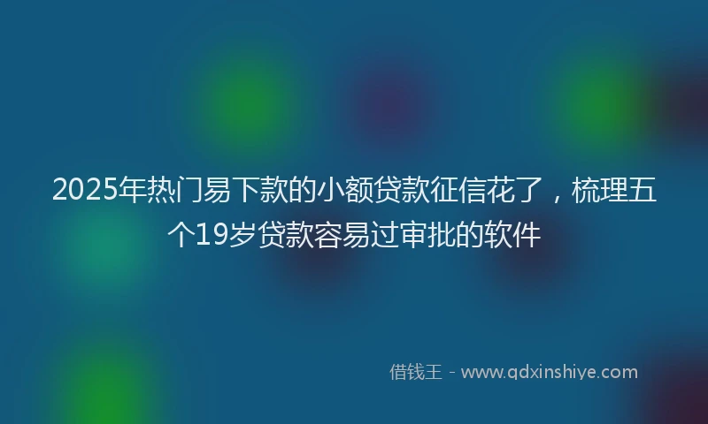 2025年热门易下款的小额贷款征信花了，梳理五个19岁贷款容易过审批的软件