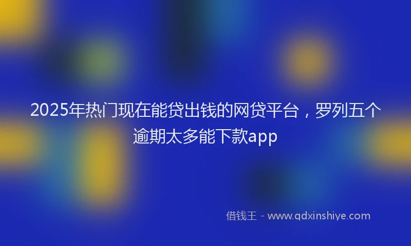 2025年热门现在能贷出钱的网贷平台，罗列五个逾期太多能下款app