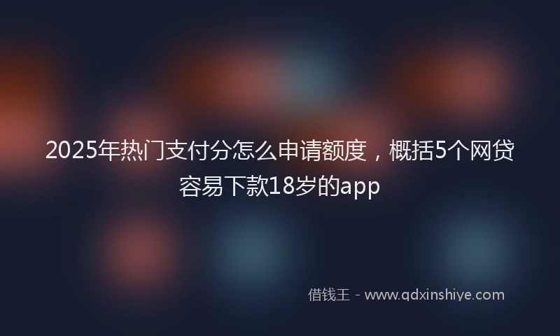 2025年热门支付分怎么申请额度，概括5个网贷容易下款18岁的app